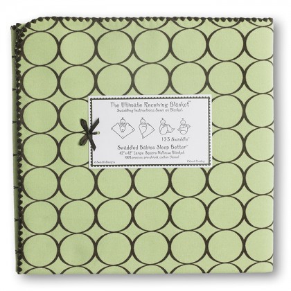 Фланелевая пеленка для новорожденного SwaddleDesigns Lime w/BR Mod C